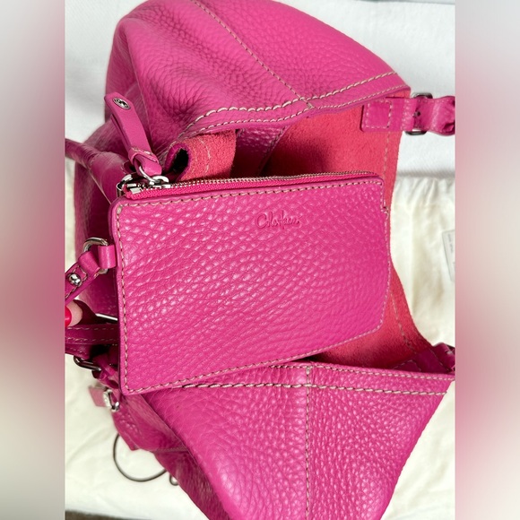 GUC Cole Haan Small Tote Raspberry Raleigh Unit B29527 & Medium Zip Pouch B29544 - Picture 7 of 12